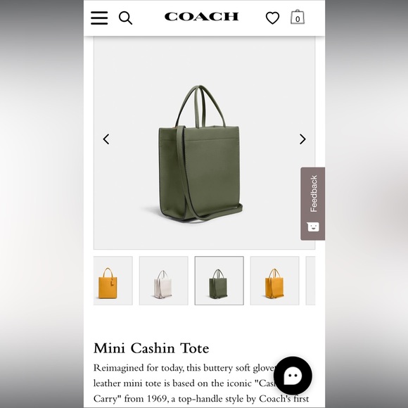 COACH Mini Cashin Tote in Sage NWT - Picture 4 of 6